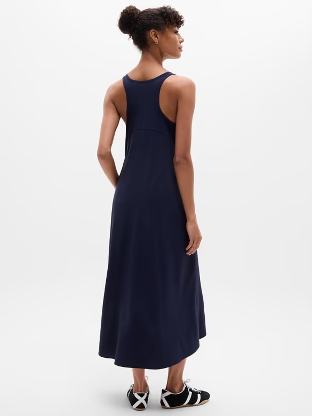 Athleta navy “Presidio” scoop-neck racer-back high-low maxi dress - EUC - Picture 2 of 16